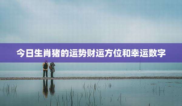 今日生肖猪的运势财运方位和幸运数字