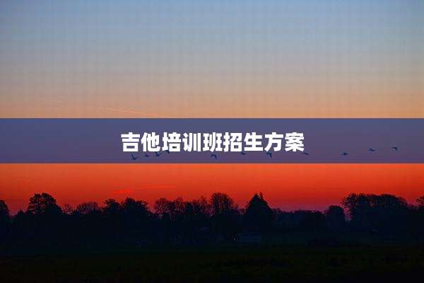 吉他培训班招生方案