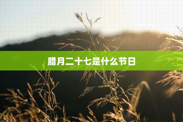 腊月二十七是什么节日