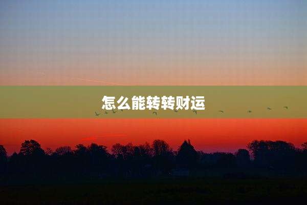 怎么能转转财运
