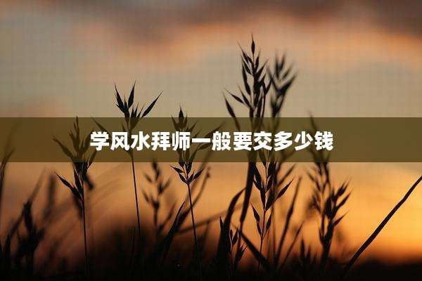 学风水拜师一般要交多少钱