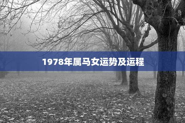 1978年属马女运势及运程