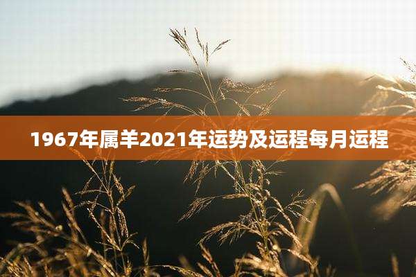 1967年属羊2021年运势及运程每月运程