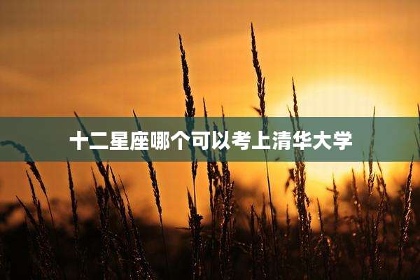 十二星座哪个可以考上清华大学