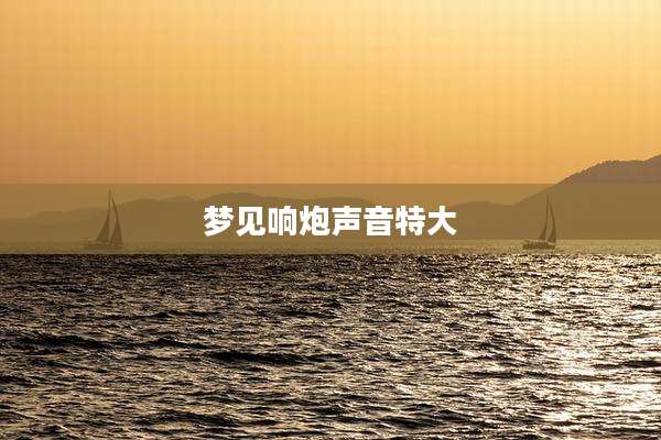 梦见响炮声音特大