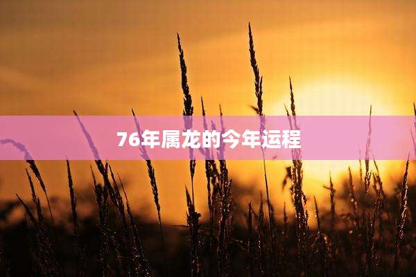 76年属龙的今年运程