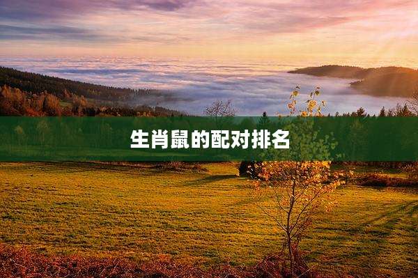 生肖鼠的配对排名