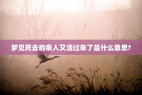 梦见死去的亲人又活过来了是什么意思?