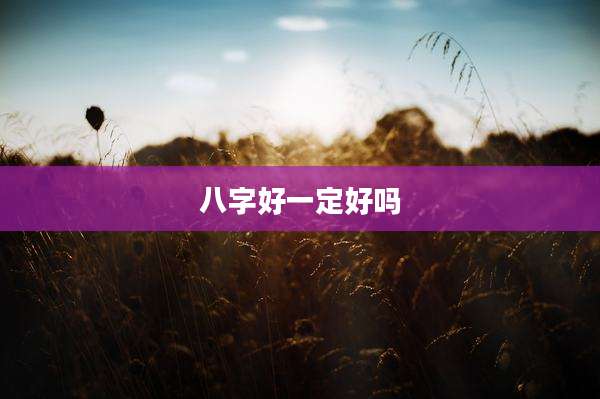 八字好一定好吗