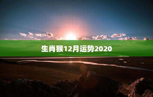 生肖猴12月运势2020
