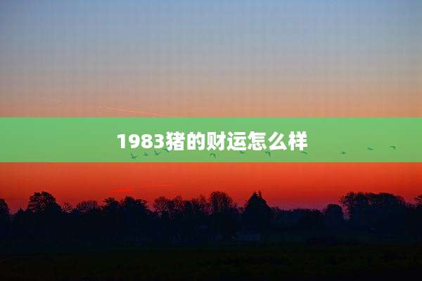 1983猪的财运怎么样