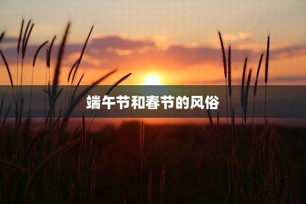 端午节和春节的风俗