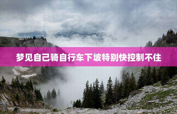 梦见自己骑自行车下坡特别快控制不住