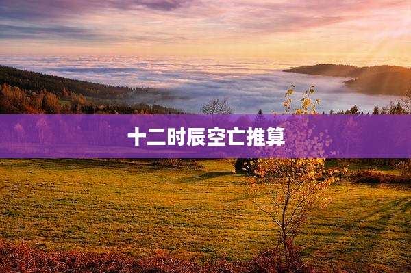 十二时辰空亡推算