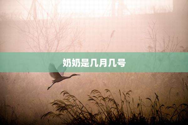 奶奶是几月几号