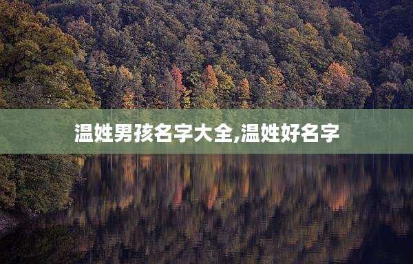 温姓男孩名字大全,温姓好名字