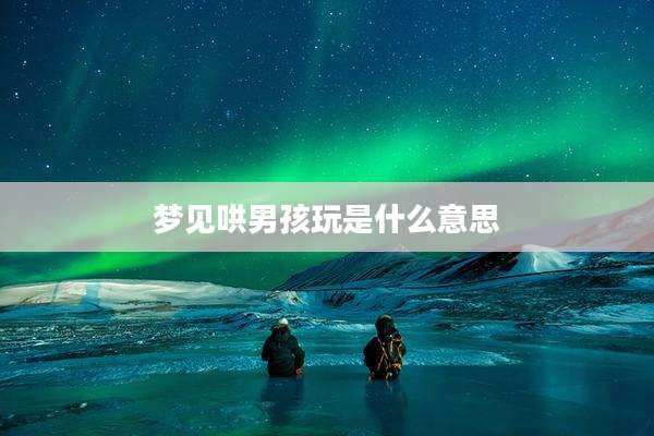梦见哄男孩玩是什么意思