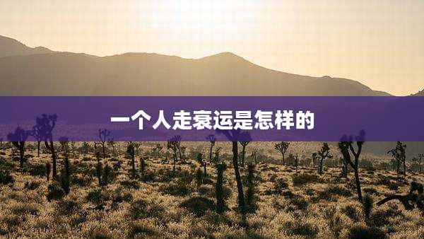 一个人走衰运是怎样的