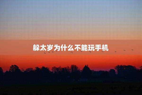 躲太岁为什么不能玩手机