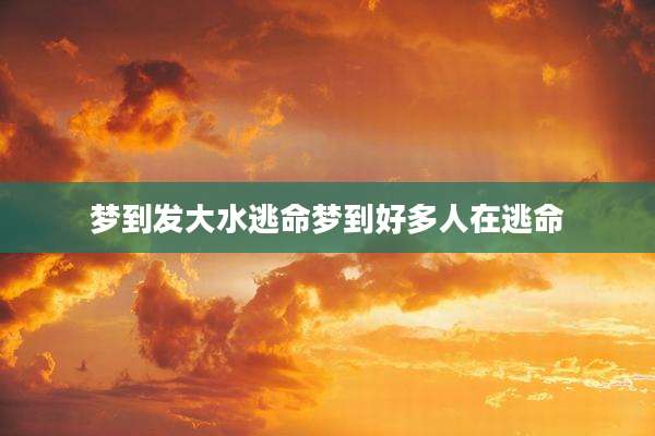 梦到发大水逃命梦到好多人在逃命
