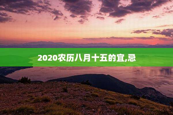 2020农历八月十五的宜,忌