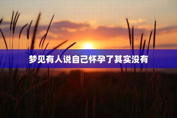 梦见有人说自己怀孕了其实没有