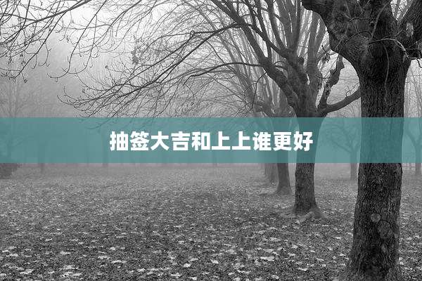 抽签大吉和上上谁更好