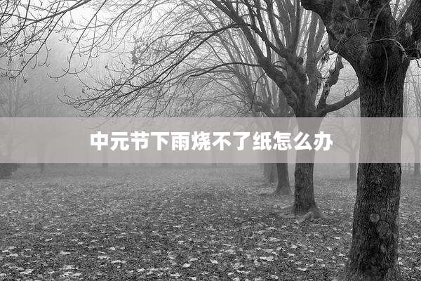 中元节下雨烧不了纸怎么办