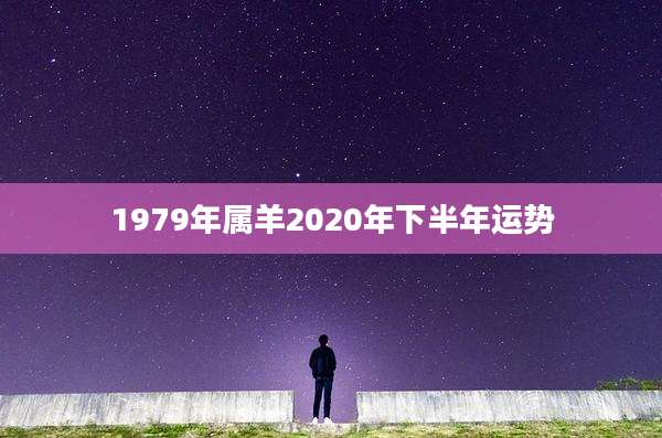 1979年属羊2020年下半年运势
