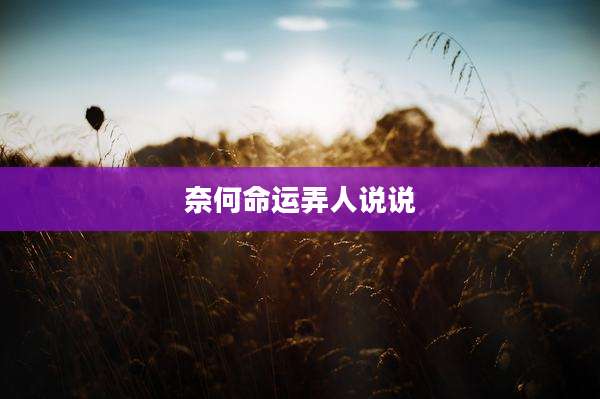 奈何命运弄人说说