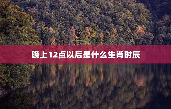 晚上12点以后是什么生肖时辰