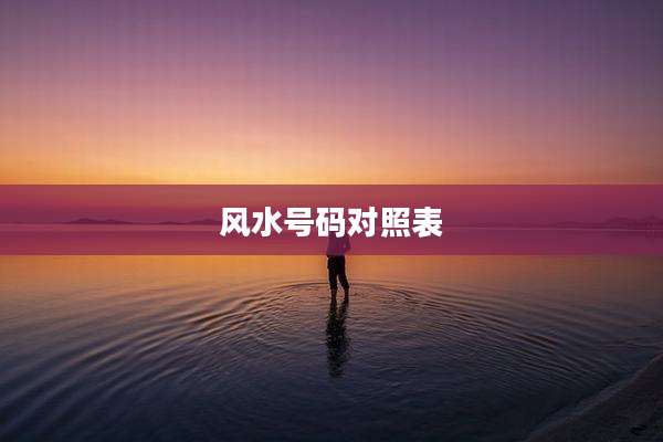 风水号码对照表