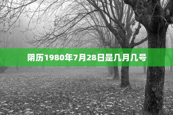 阴历1980年7月28日是几月几号