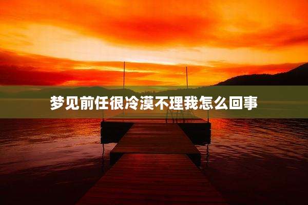 梦见前任很冷漠不理我怎么回事