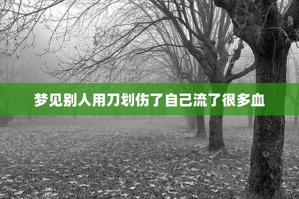 梦见别人用刀划伤了自己流了很多血