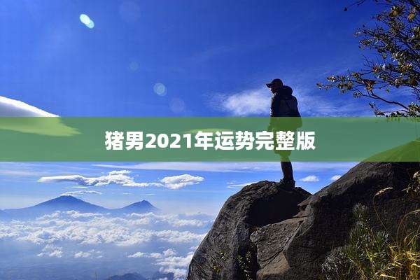 猪男2021年运势完整版