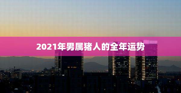 2021年男属猪人的全年运势