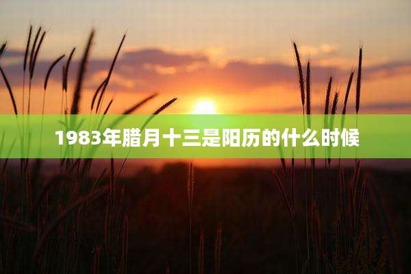 1983年腊月十三是阳历的什么时候