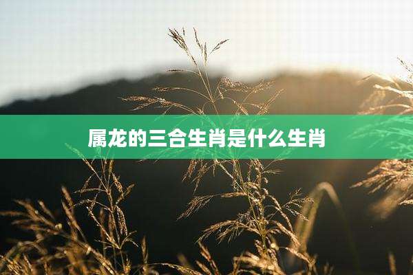 属龙的三合生肖是什么生肖