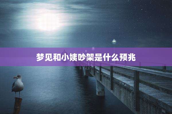 梦见和小姨吵架是什么预兆