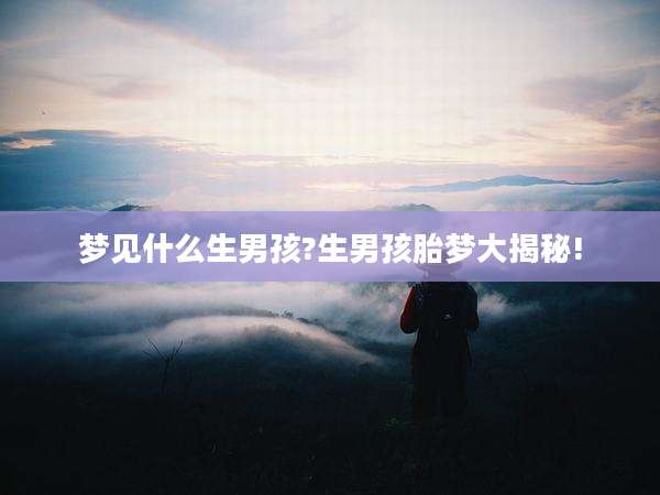 梦见什么生男孩?生男孩胎梦大揭秘!