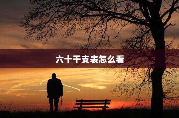 六十干支表怎么看