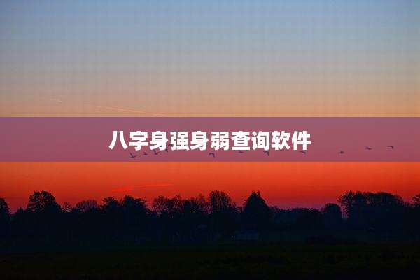 八字身强身弱查询软件