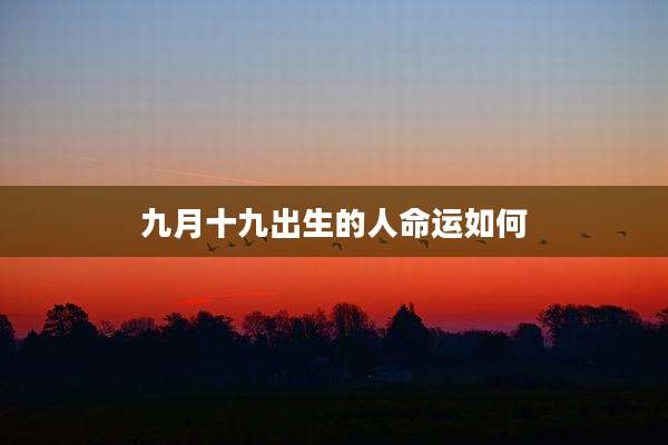 九月十九出生的人命运如何