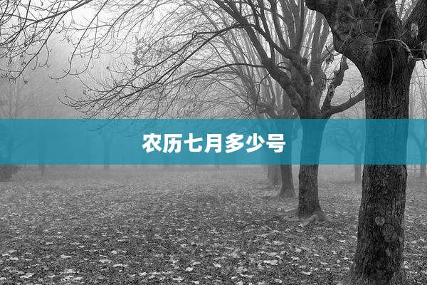 农历七月多少号