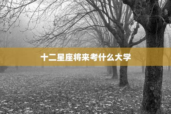 十二星座将来考什么大学