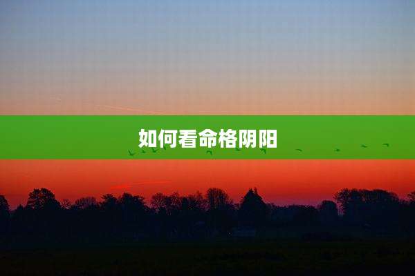 如何看命格阴阳