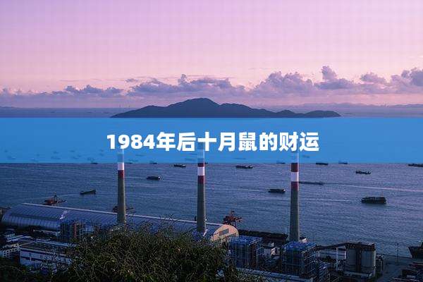 1984年后十月鼠的财运