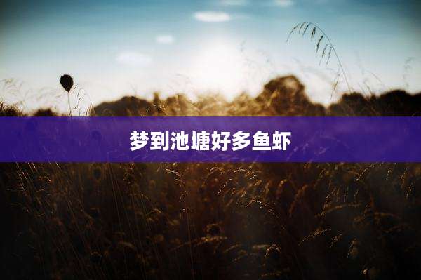 梦到池塘好多鱼虾