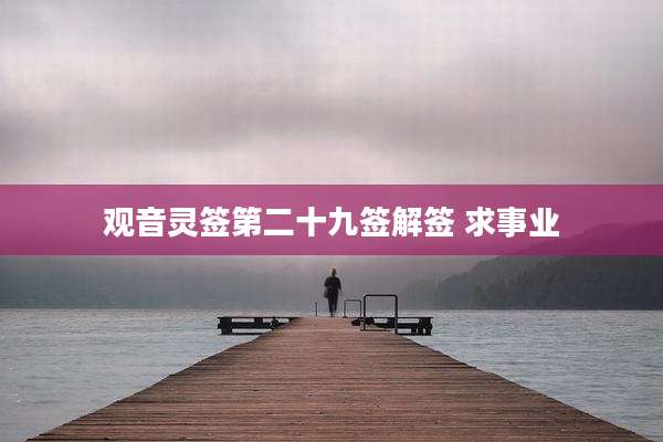 观音灵签第二十九签解签 求事业